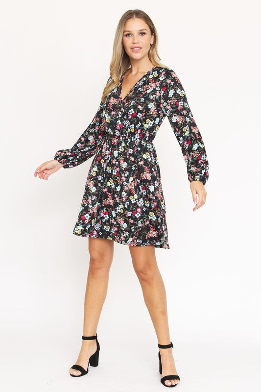 V-Neck Flowy Floral Mini Dress Pink Daisy Boutique V-Neck Flowy Floral Mini Dress Pink Daisy Boutique