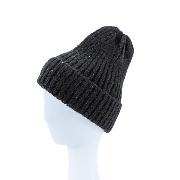 KNITTED SEQUIN BEANIE